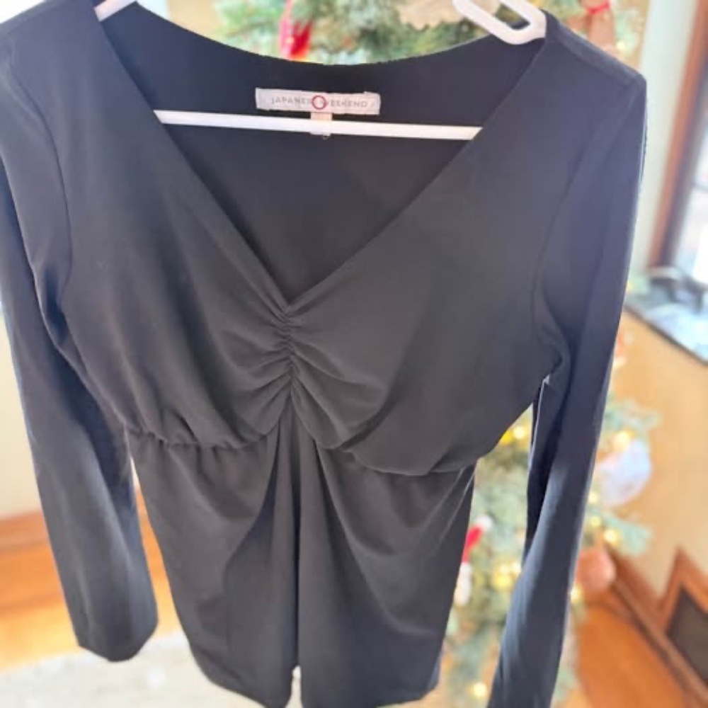 Maternity Long Sleeved Black Top Work Size Small